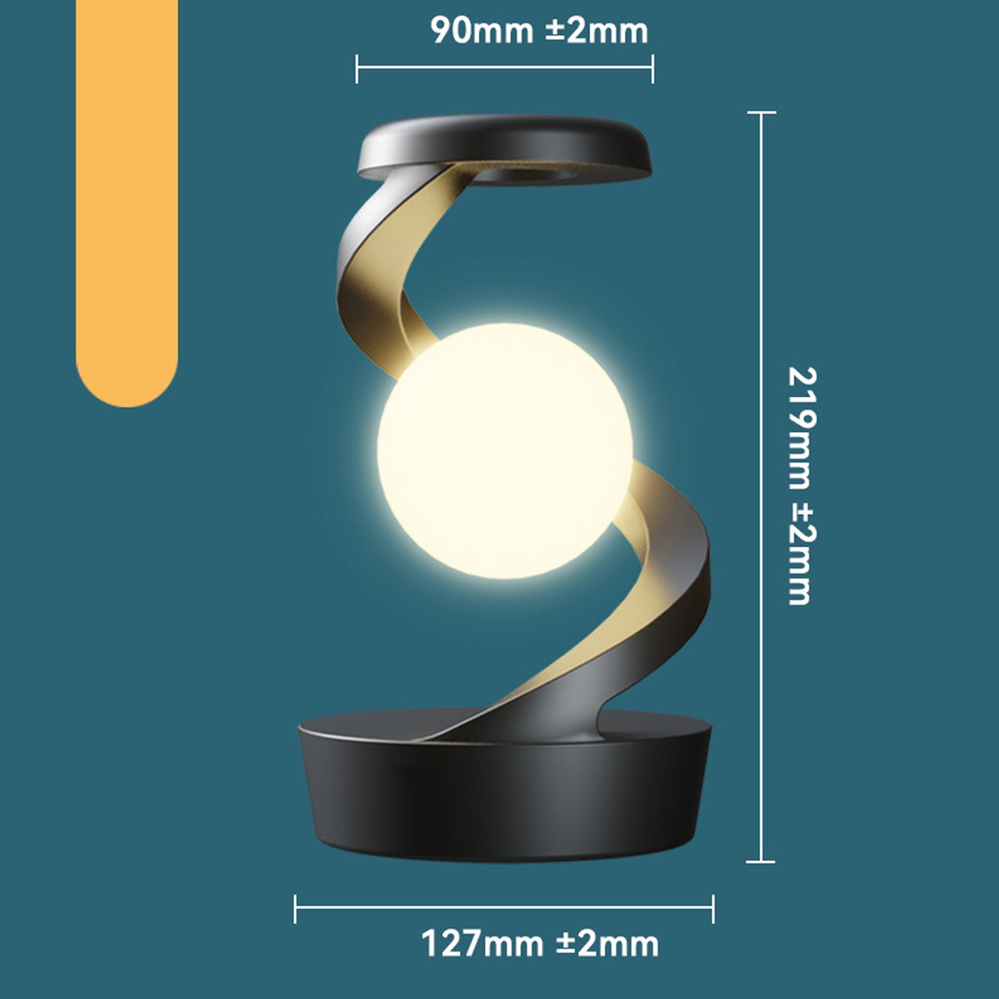 3D Floating Ball Light Wireless Charging Levitating Spiral LED Table Lamp with Color Changing Options