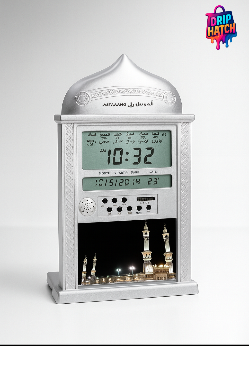 Digital Azaan Clock with Prayer Timings – Islamic Alarm Clock