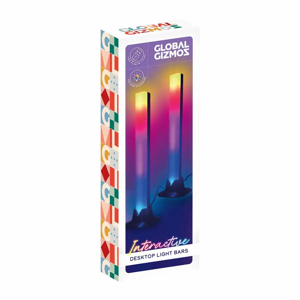Global Gizmos Interactive Light Bars – RGB Desktop Ambience Lights