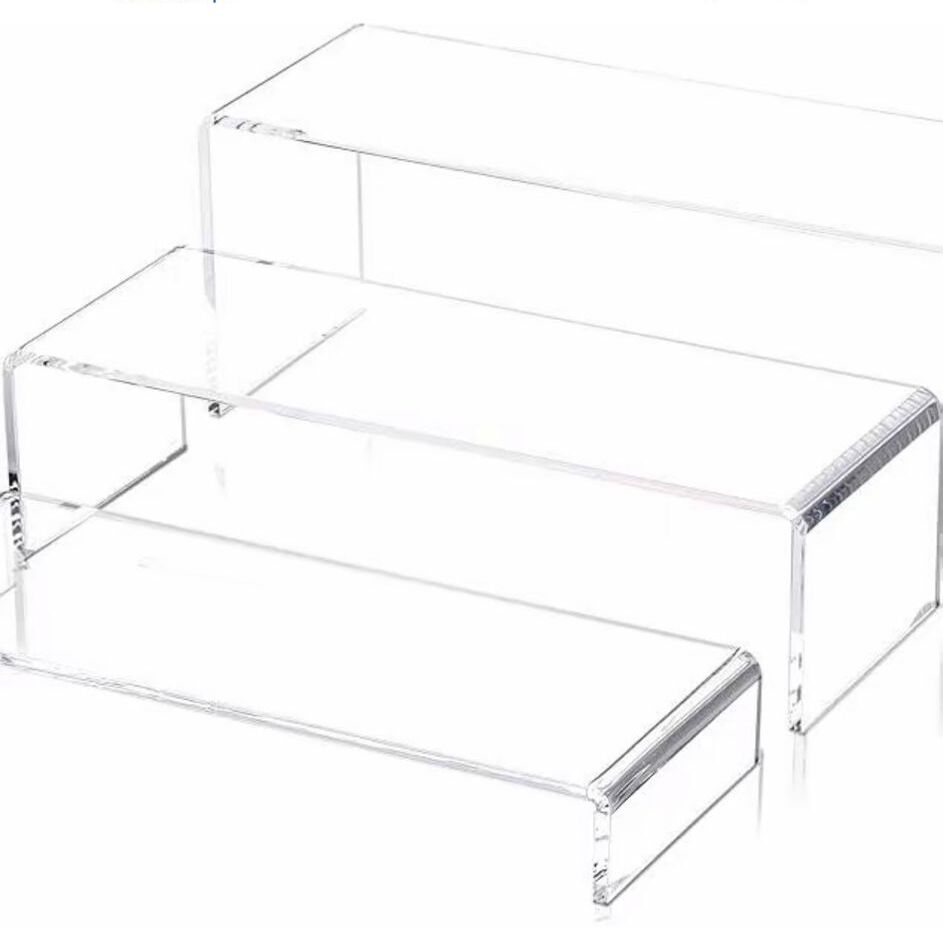Clear Rectangular Showcase Collectibles, Jewellery, Perfumes Display Shelf Retail Desktop Acrylic Display Riser Stand