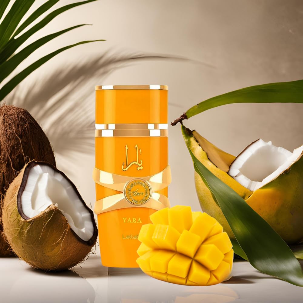 Lattafa Yara Tous - Tropical Fruity Floral Vanilla Eau de Parfum Long Lasting Fragrance for Women 100ml with Musk Notes in Elegant Yellow Glass Bottle