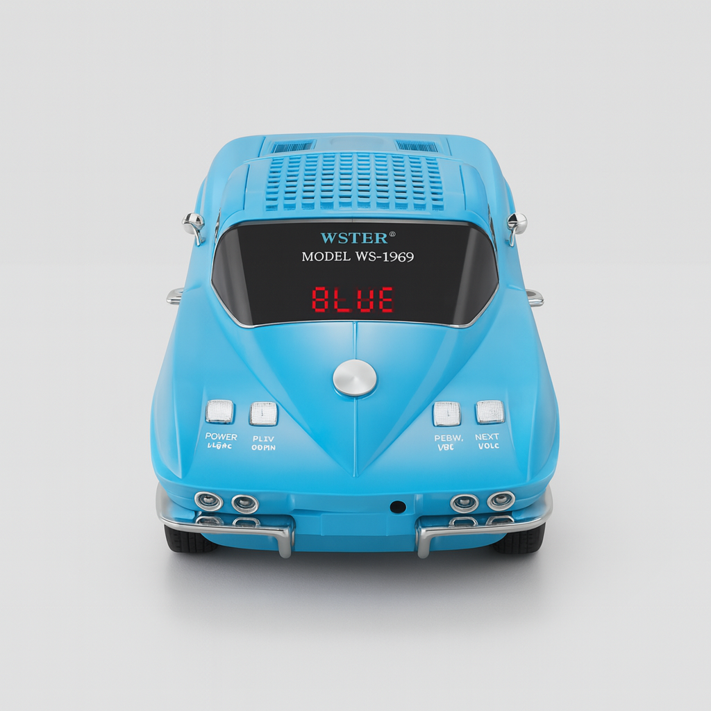 1960s Sports Car Bluetooth Speaker – LED Lights & Moving Wheels