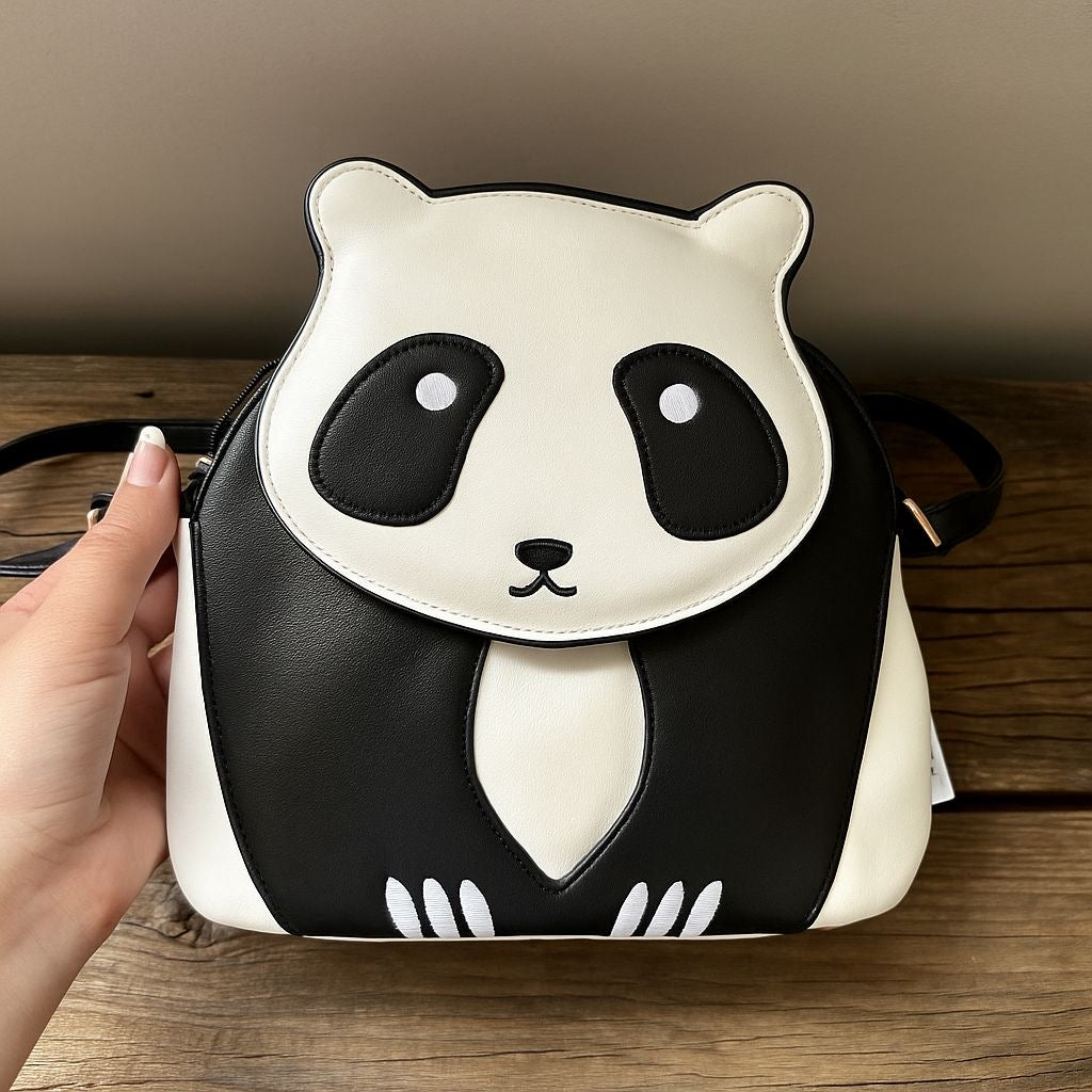 Panda Crossbody Bag πΌ β Cute Faux Leather Everyday Shoulder Purse