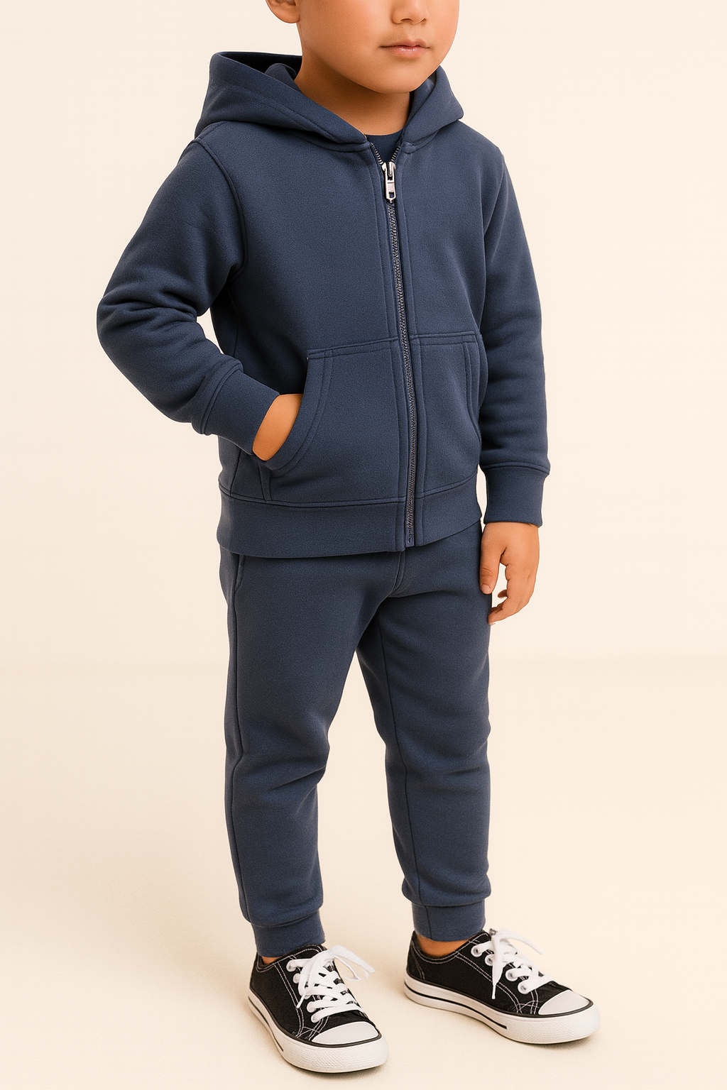 Kids 300 GSM Zipper Fleece Tracksuit – Hoodie & Jogger Set | DripHatch