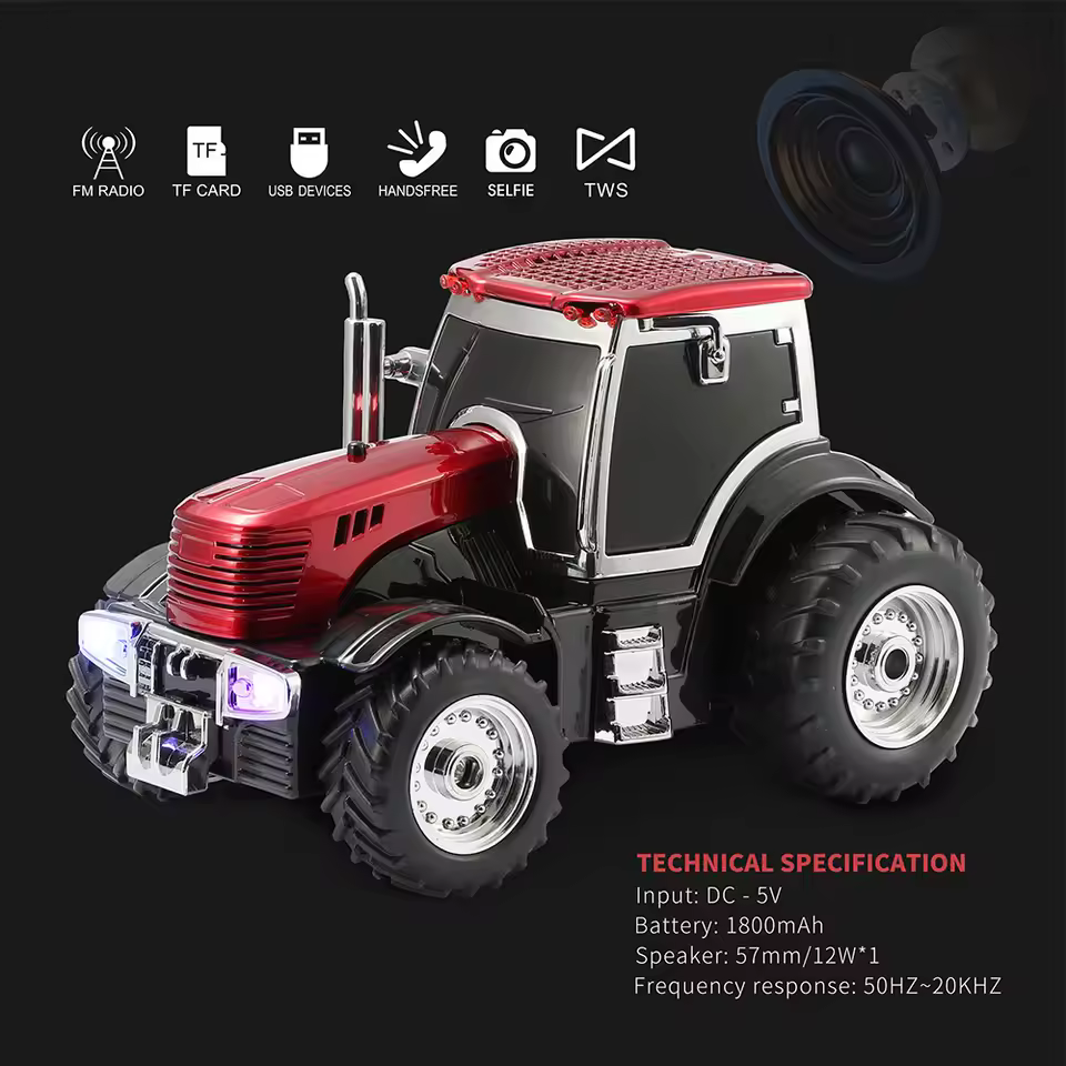 Tractor Bluetooth Speaker – Vintage Subwoofer with FM & USB/AUX