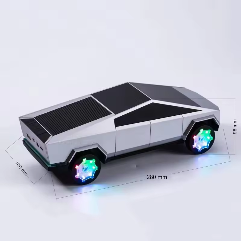 Cybertruck Bluetooth Speaker – RGB Bass, 2000mAh Battery, FM & AUX