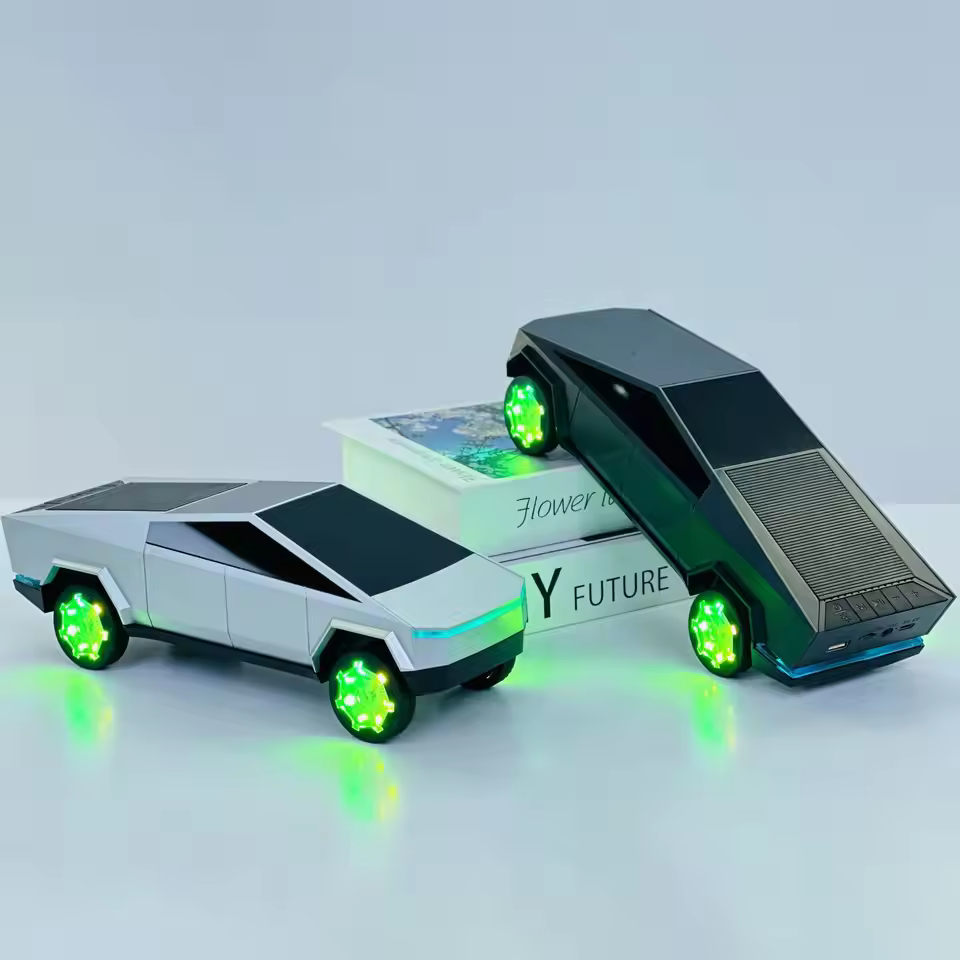 Cybertruck Bluetooth Speaker – RGB Bass, 2000mAh Battery, FM & AUX