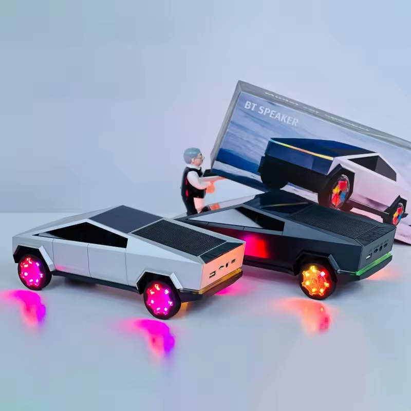 Cybertruck Bluetooth Speaker – RGB Bass, 2000mAh Battery, FM & AUX