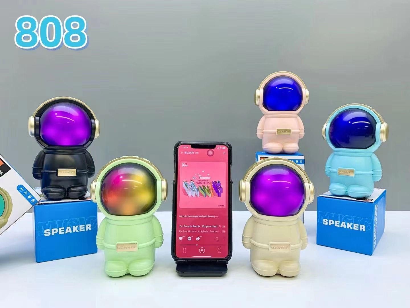 X-808 Astronaut Bluetooth Speaker – LED Night Light & Smart Music Radio