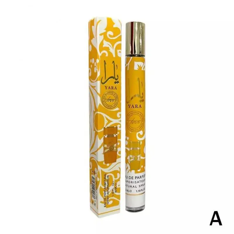 Lattafa Yara Moi Perfume Stick Spray Yellow 35ml Long Lasting Portable with Pheromones for Men & Women Musk Fragrance | Orchid Heliotrope Tangerine Gourmand Vanilla Musk Sandalwood