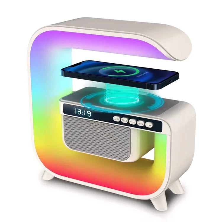 G3 5-in-1 Wireless Charger Speaker – Clock, RGB Light & Smart Alarm
