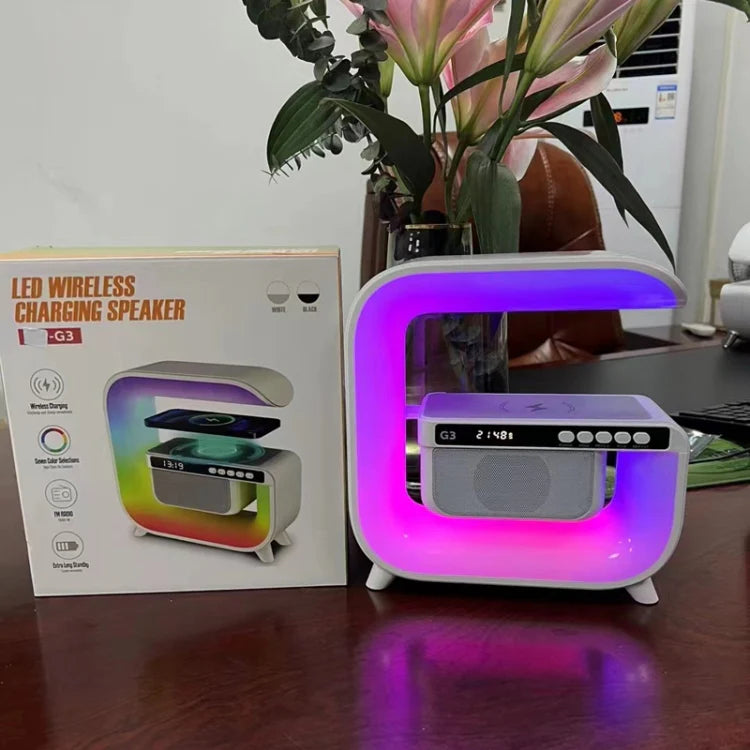 G3 5-in-1 Wireless Charger Speaker – Clock, RGB Light & Smart Alarm