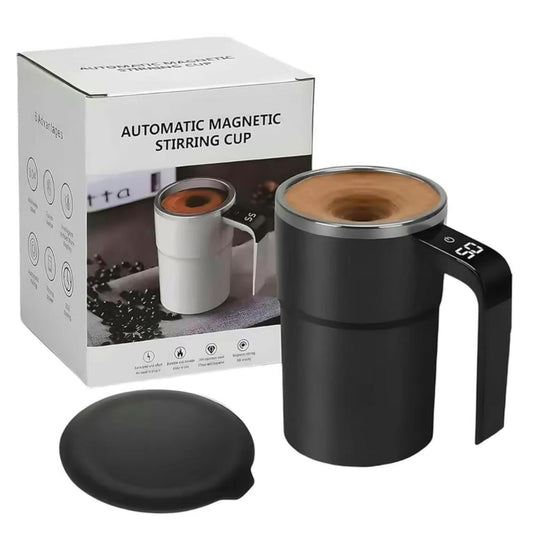 Rechargeable Self-Stirring Coffee Mug with Touchscreen Temperature Display & Auto-Mixing - USB Rechargeable Stainless Steel Matte Mug for Coffee, Milkshakes, Protein Drinks - Ideal Gift for Home & Office Use, Coffee Cup, Beverage Heating, Modern Drinkware