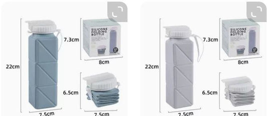 Collapsible Travel Water Bottles, Food Grade BPA Free Silicone Foldable Water Bottle, Leakproof Portable Expandable Water Bottles for Traveling, Camping, Hiking, Cycling & Sports Outdoor 620ml