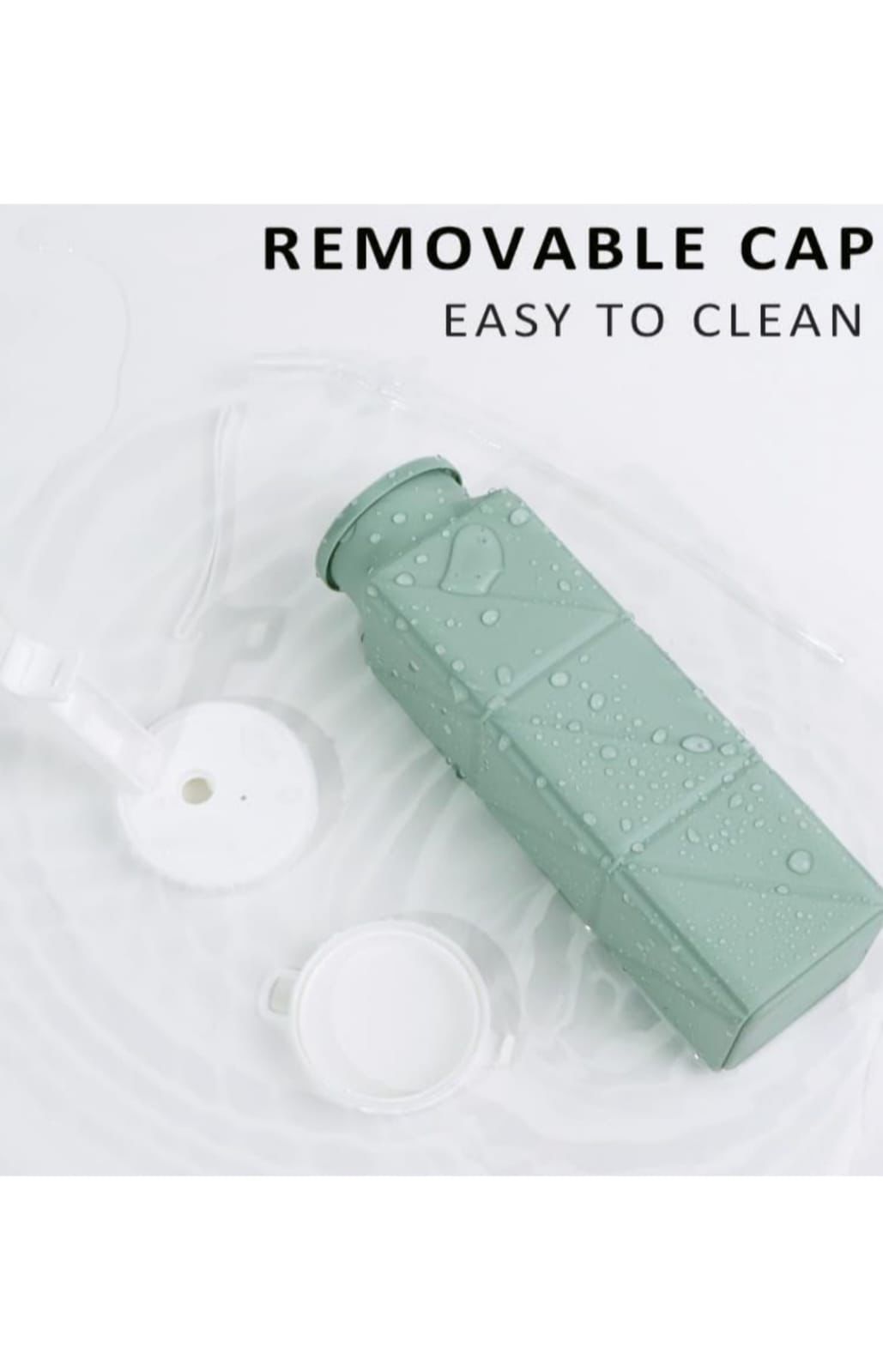 Collapsible Travel Water Bottles, Food Grade BPA Free Silicone Foldable Water Bottle, Leakproof Portable Expandable Water Bottles for Traveling, Camping, Hiking, Cycling & Sports Outdoor 620ml