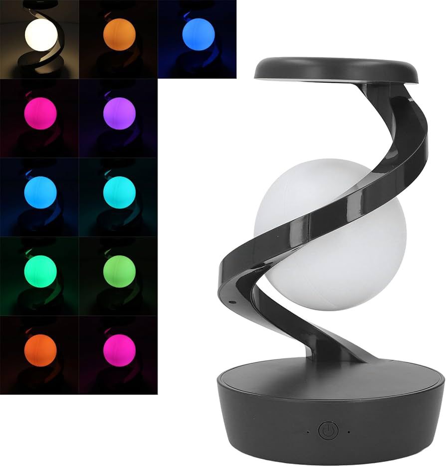 3D Floating Ball Light Wireless Charging Levitating Spiral LED Table Lamp with Color Changing Options