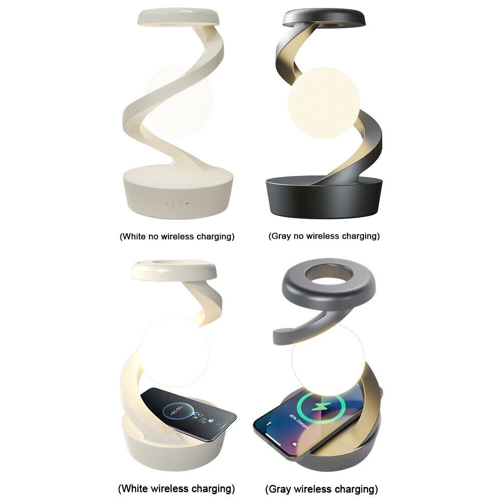 3D Floating Ball Light Wireless Charging Levitating Spiral LED Table Lamp with Color Changing Options