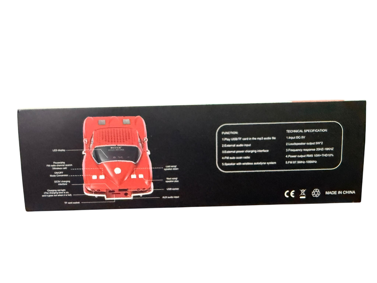 1960s Sports Car Bluetooth Speaker – LED Lights & Moving Wheels