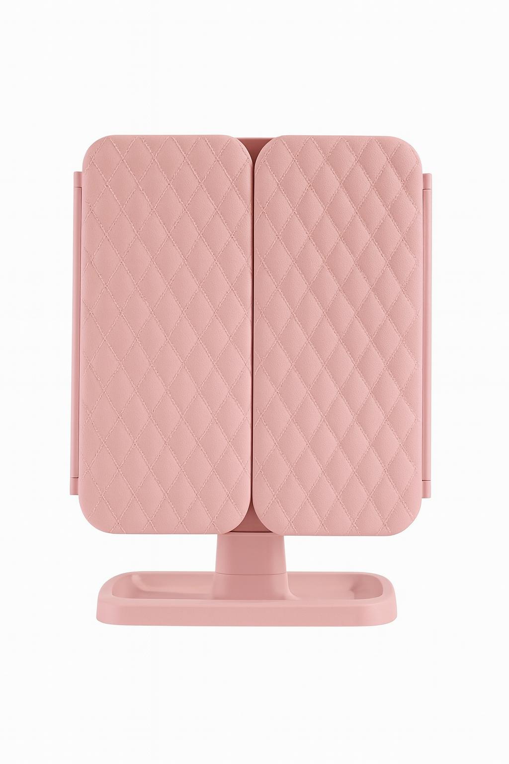 Makeup Mirror Vanity Mirror with Lights 38 LED Lighted Mirror 1X/2X/5X/10X Magnification Trifold Mirror with Touch Screen 180 Degree Rotation Dual Power Supply Dimming Lit Cosmetic Mirror