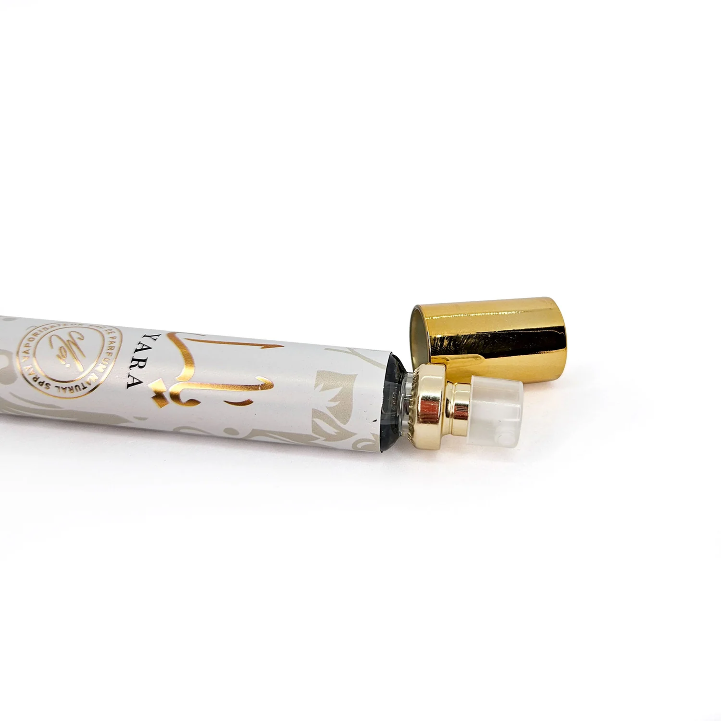 Lattafa Yara Moi White 35ml Stick Spray - Long Lasting Portable with Pheromones for Men Women - Clean Vibes Luxe Feels - Alcohol Free Peach Caramel Patchouli Sandalwood Amber