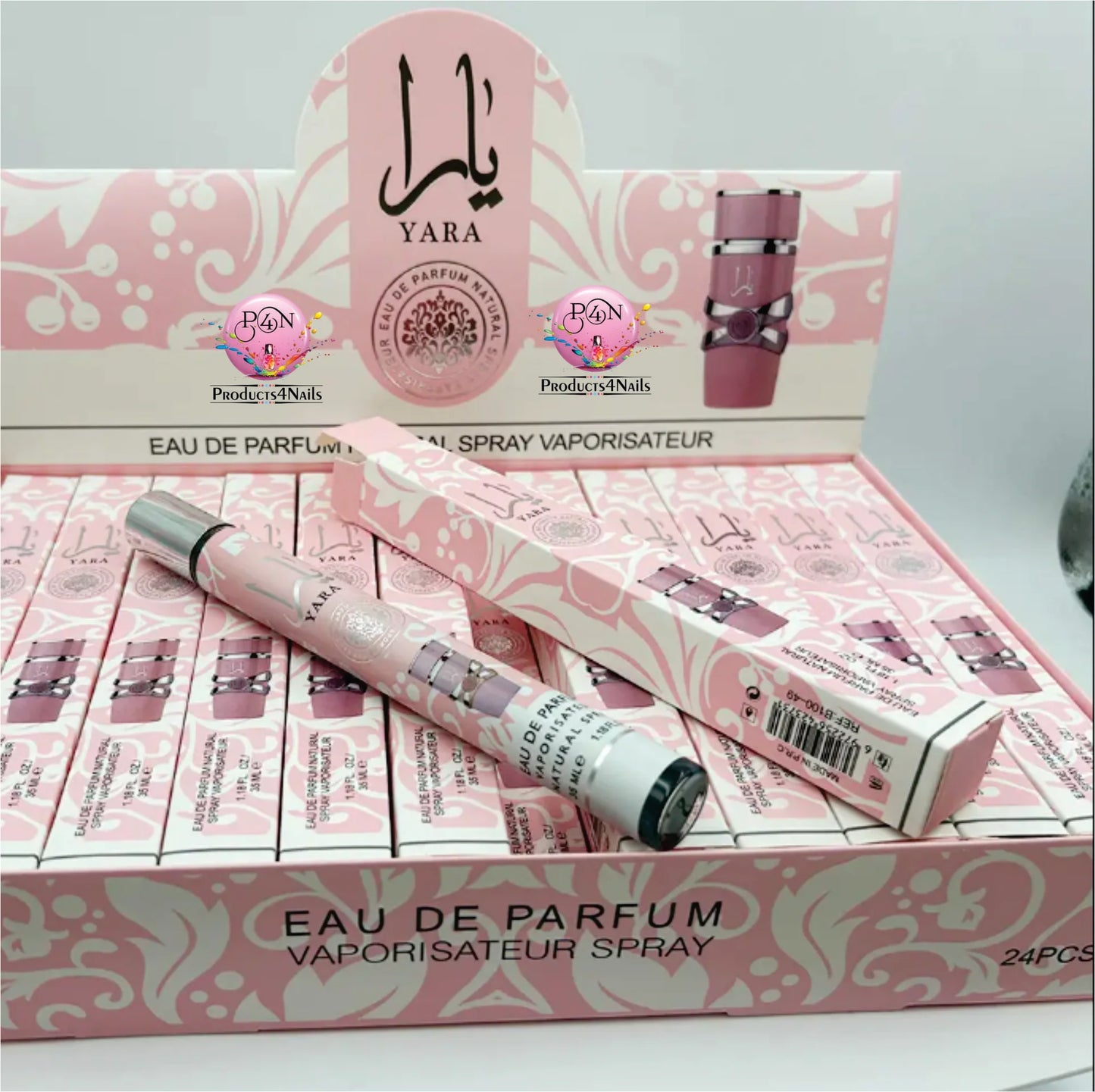Lattafa Yara Moi Pink 35ml Stick Spray - Long Lasting Portable with Pheromones for Men Women - Clean Vibes Luxe Feels - Alcohol Free Orchid Heliotrope and Tangerine Gourmand Accord