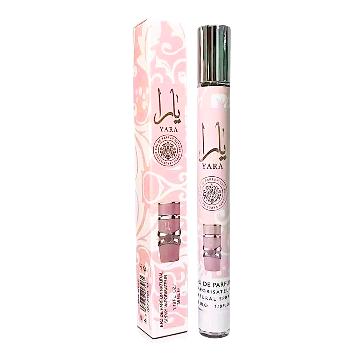 Lattafa Yara Moi Pink 35ml Stick Spray - Long Lasting Portable with Pheromones for Men Women - Clean Vibes Luxe Feels - Alcohol Free Orchid Heliotrope and Tangerine Gourmand Accord
