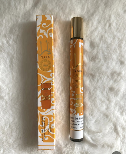 Lattafa Yara Moi Perfume Stick Spray Yellow 35ml Long Lasting Portable with Pheromones for Men & Women Musk Fragrance | Orchid Heliotrope Tangerine Gourmand Vanilla Musk Sandalwood
