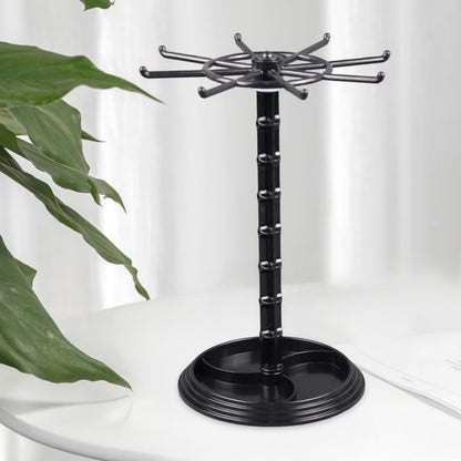 Jewelry Organizer Hanging Rack Rotating Jewelry Display Stand Necklace Holder Jewelry Hanger for Scrunchie Dresser Shows Countertop Bathroom Tall Black