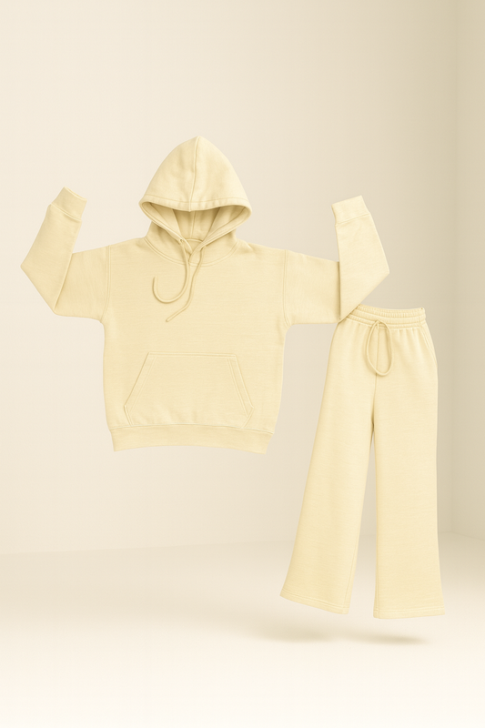 Ladies Wide Leg Fleece Tracksuit – 300 GSM Pullover Hoodie Set | Drip Hatch