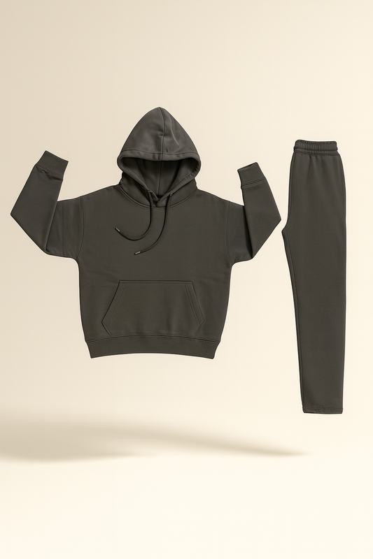 Ladies Wide Leg Fleece Tracksuit – 300 GSM Pullover Hoodie Set | Drip Hatch