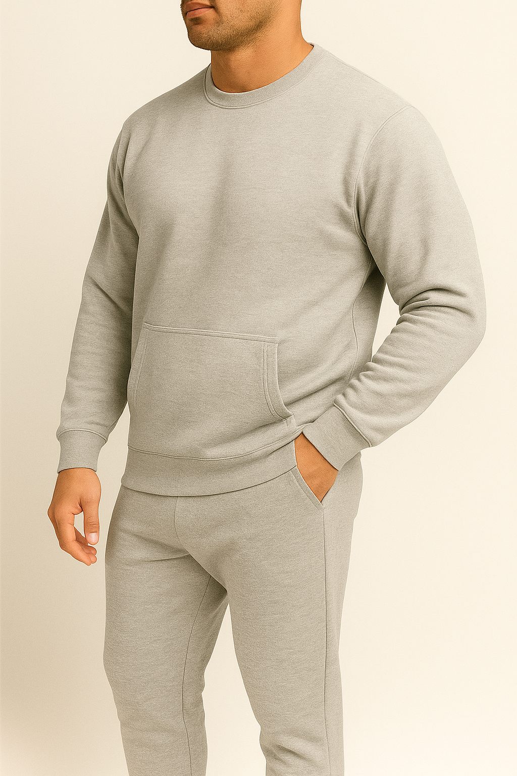 Men’s Crewneck Fleece Tracksuit – 300 GSM Sweatshirt & Jogger Set | Drip Hatch