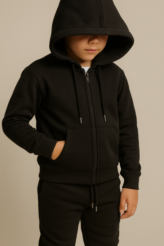 Kids 300 GSM Zipper Fleece Tracksuit – Hoodie & Jogger Set | DripHatch
