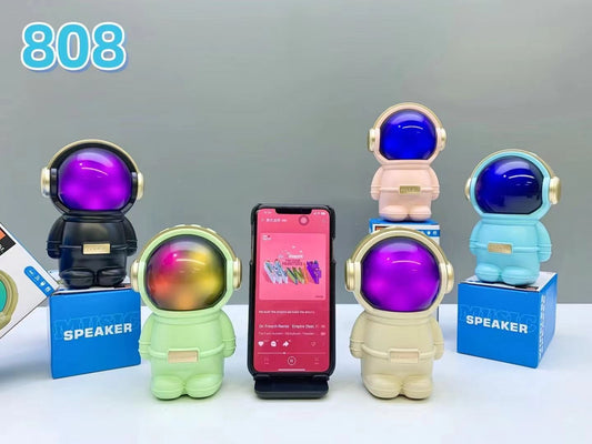 X-808 Astronaut Bluetooth Speaker – LED Night Light & Smart Music Radio