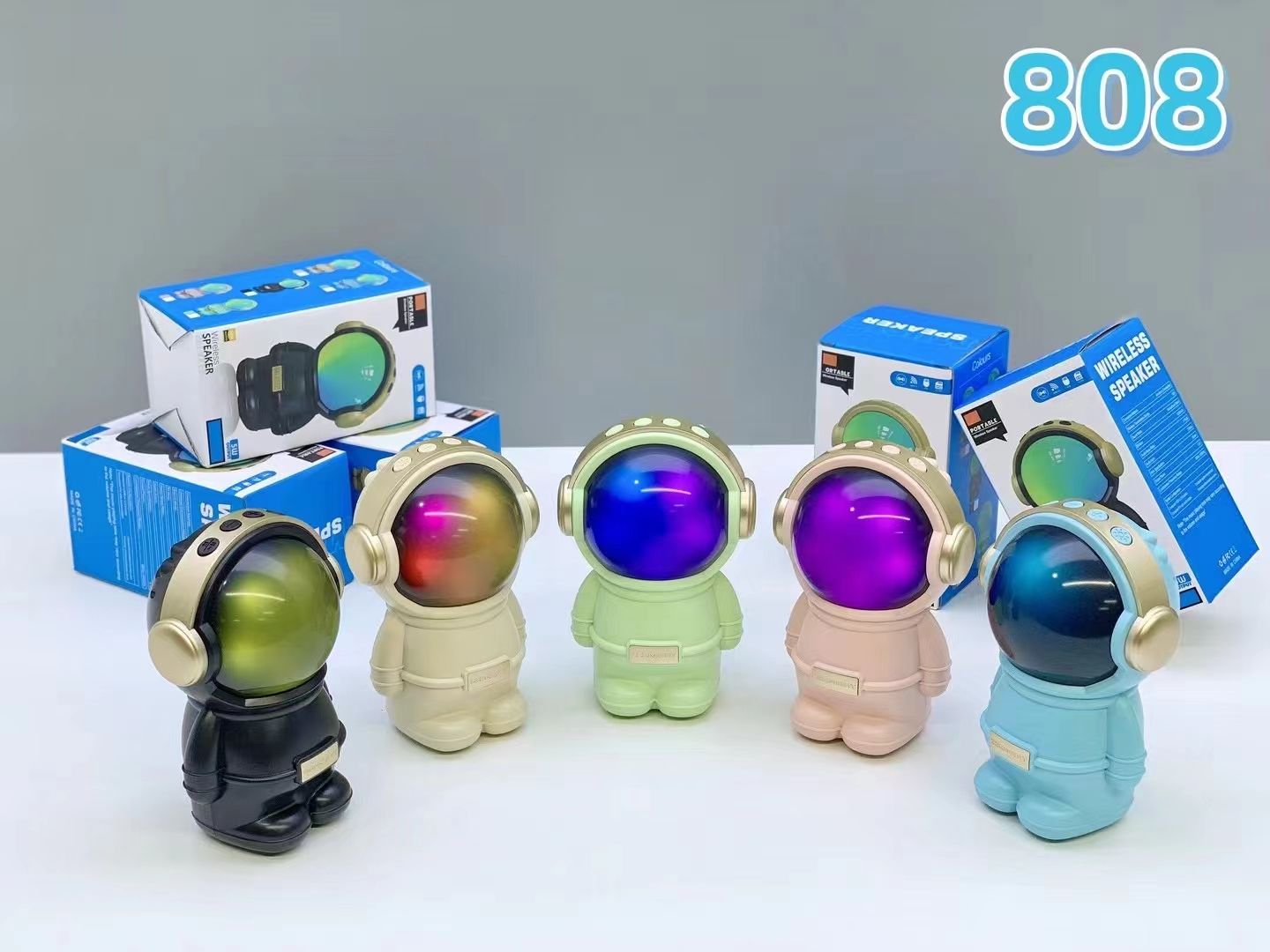 X-808 Astronaut Bluetooth Speaker – LED Night Light & Smart Music Radio