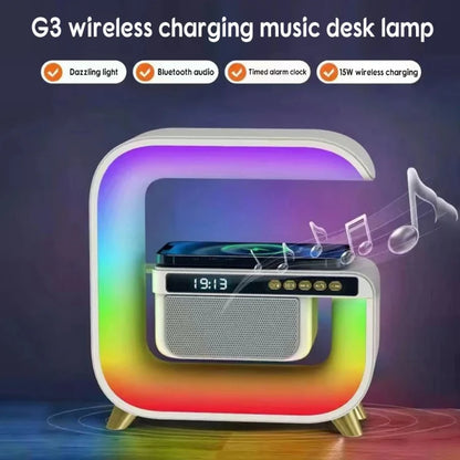 G3 5-in-1 Wireless Charger Speaker – Clock, RGB Light & Smart Alarm