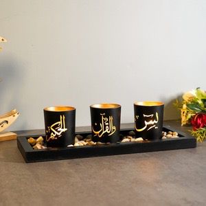 3‑Piece Glass Candle Cup Set | Safe Decorative Candle Holders for Dining Table & Fireplace