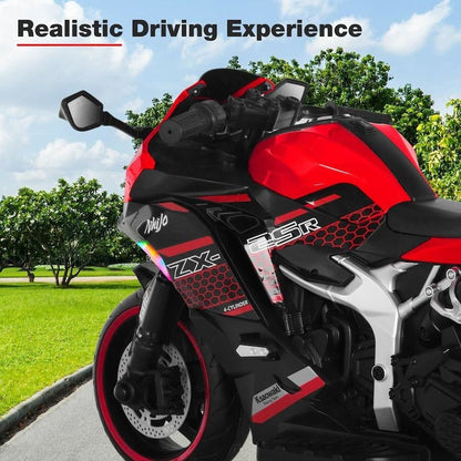 Kids Motorcycle Ride On Car Electric Toy 12V Battery Motorbike Sport Off Road Street Dirt Bike Pedal Training Wheels Blue