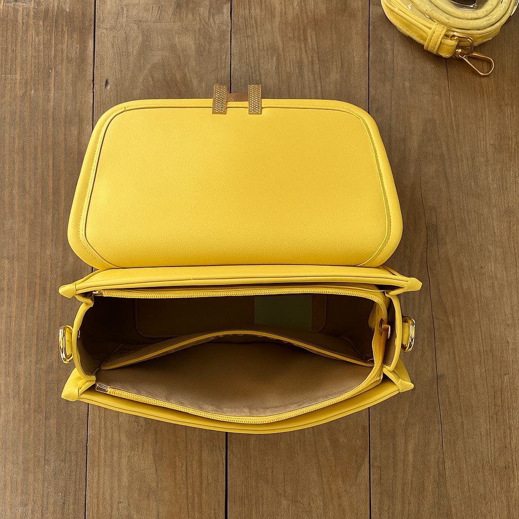 Sunflower Modern Faux Leather Crossbody Bag – Spacious Everyday Shoulder Purse