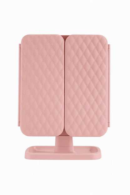 Makeup Mirror Vanity Mirror with Lights 38 LED Lighted Mirror 1X/2X/5X/10X Magnification Trifold Mirror with Touch Screen 180 Degree Rotation Dual Power Supply Dimming Lit Cosmetic Mirror