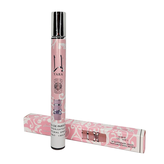 Lattafa Yara Moi Pink 35ml Stick Spray - Long Lasting Portable with Pheromones for Men Women - Clean Vibes Luxe Feels - Alcohol Free Orchid Heliotrope and Tangerine Gourmand Accord