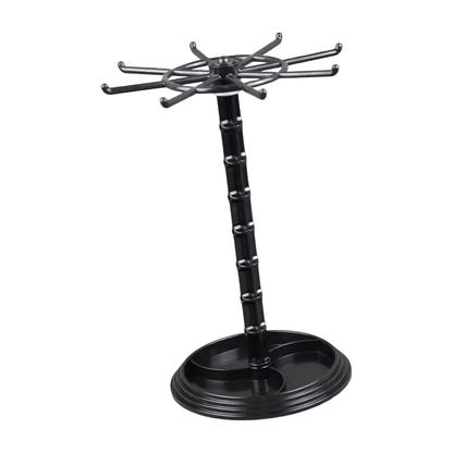 Jewelry Organizer Hanging Rack Rotating Jewelry Display Stand Necklace Holder Jewelry Hanger for Scrunchie Dresser Shows Countertop Bathroom Tall Black