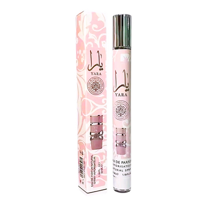 Lattafa Yara Moi Pink 35ml Stick Spray - Long Lasting Portable with Pheromones for Men Women - Clean Vibes Luxe Feels - Alcohol Free Orchid Heliotrope and Tangerine Gourmand Accord
