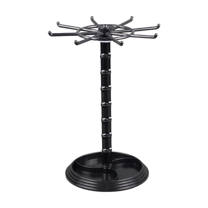 Jewelry Organizer Hanging Rack Rotating Jewelry Display Stand Necklace Holder Jewelry Hanger for Scrunchie Dresser Shows Countertop Bathroom Tall Black